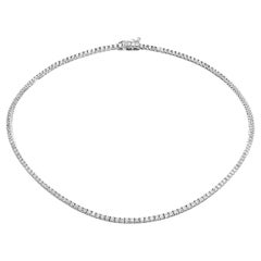 8 Karat Runder Brillant Diamant Tennis Halskette Zertifiziert