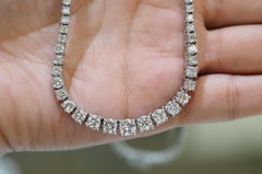 8 Carat Round Brilliant Diamond Tennis Necklace