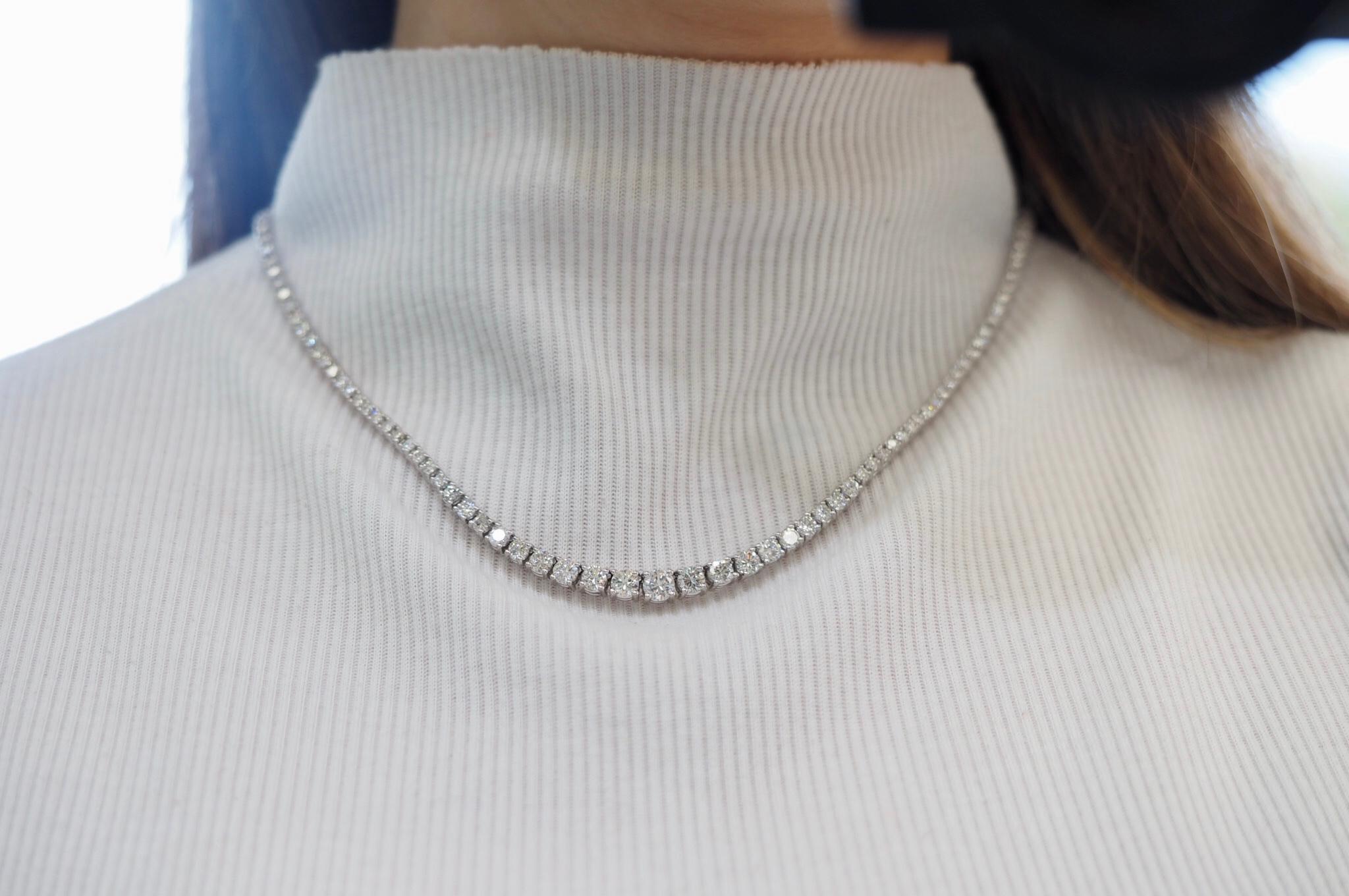 8 carat diamond tennis necklace
