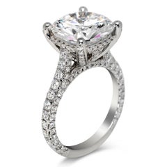 8 Carat Round Brilliant Statement Brilliant White / D color VS 14K White Gold