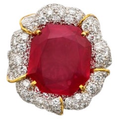 8 Carat Round Brilliant Statement Ruby Red 14K White Gold Heirloom-Worthy Glow