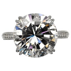 8 Carat Round Cut Diamond Engagement Ring Certified E VS1