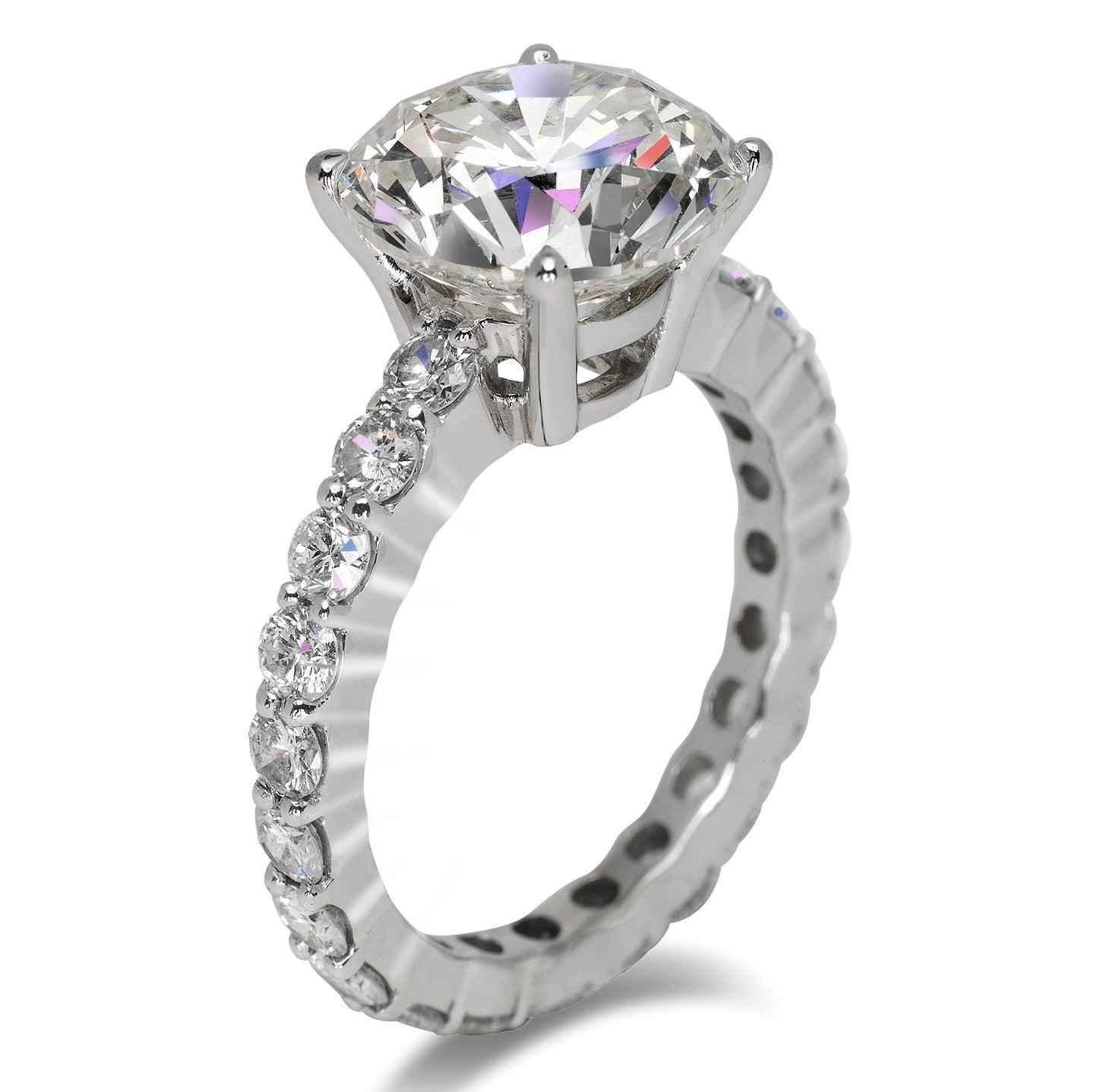 8 Karat Rundschliff-Diamant-Verlobungsring, zertifiziert J VVS1 im Zustand „Neu“ im Angebot in New York, NY