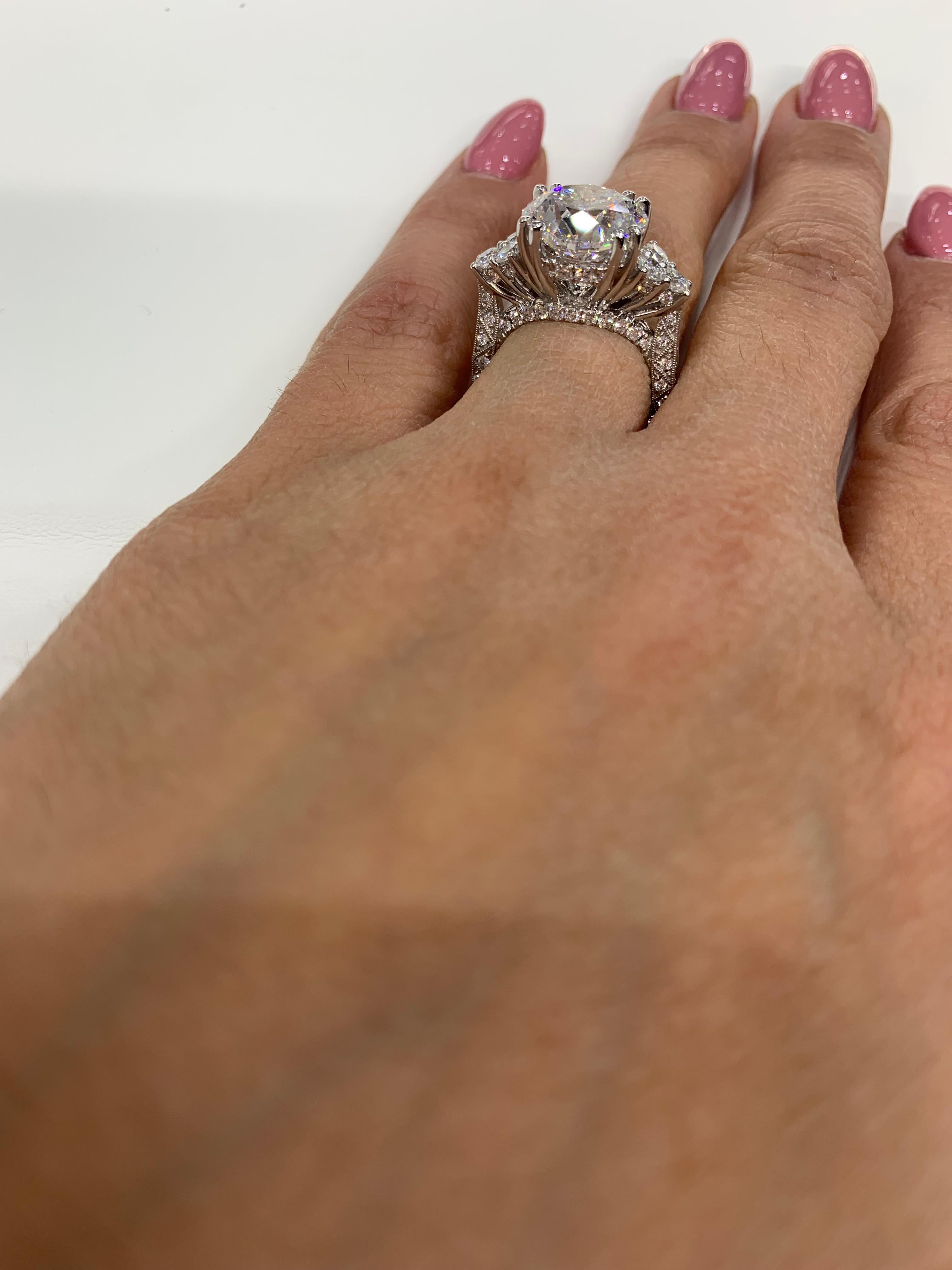 8 carat round diamond ring