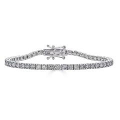 Bracciale con diamanti rotondi da 8 carati in oro bianco 14 carati, stupefacente e lussuoso