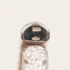 8 Carat Round Diamond Pave 18k White Gold Cuff Bracelet