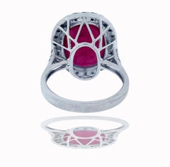 8 Carat Ruby and Diamond Halo Ring