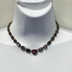 8 Carat Spinel Heart and Spinel Mix Shape Necklace 18K Yellow Gold