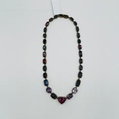 8 Carat Spinel Heart and Spinel Mix Shape Necklace 18K Yellow Gold