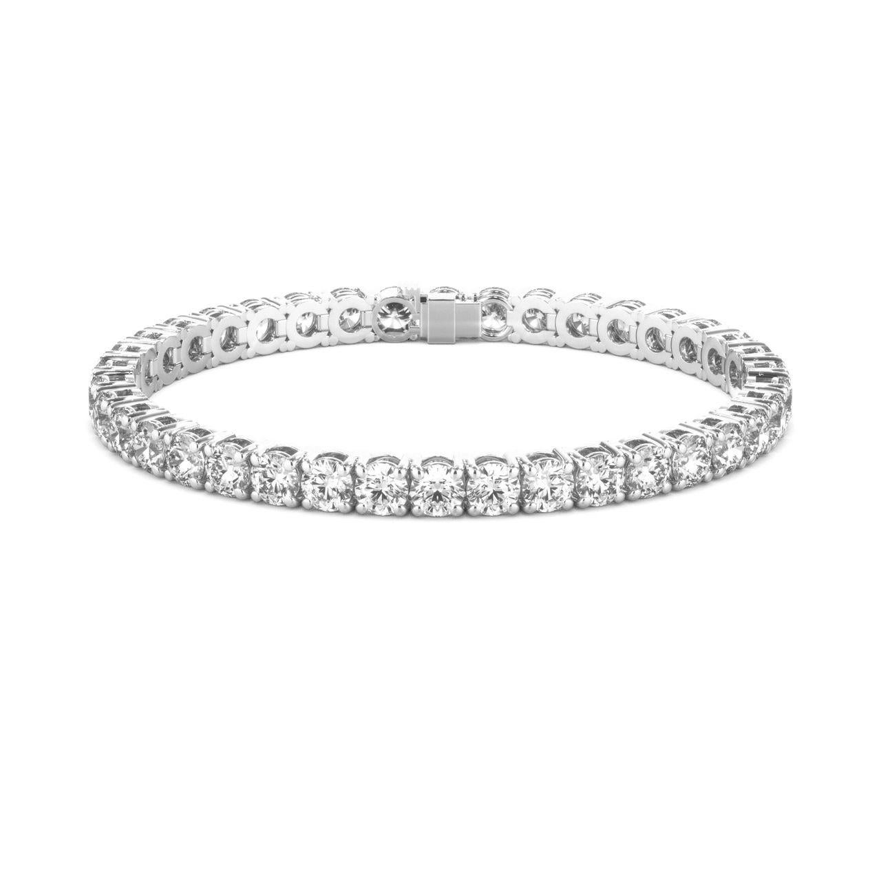 Round Cut 8 Carat Tennis Diamond Bracelet For Sale