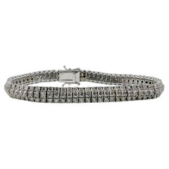 8 Carat Three-Row Diamond Tennis Bracelet in 14K Yellow Gold