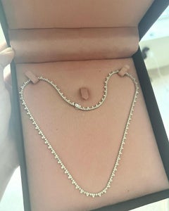 8 Carat Unique Natural Diamond Tennis Necklace in 14k Gold