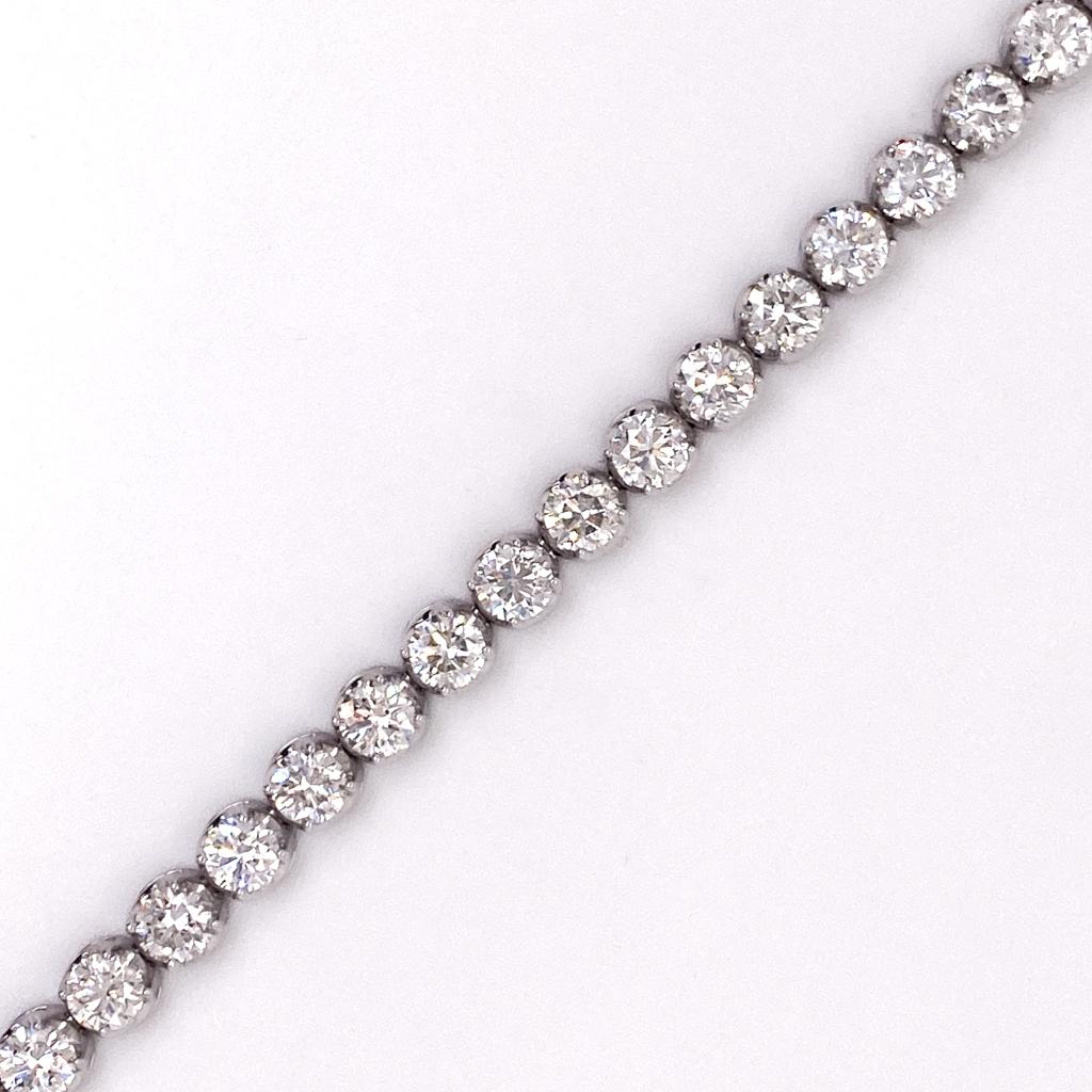 Contemporary 8 Carats Diamond Tennis Bracelet, 18K White Gold with Genuine Diamonds, 7