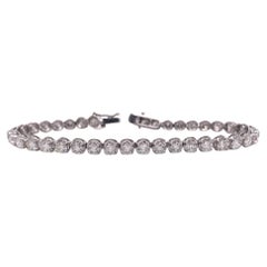 Bracelet de tennis avec diamants 8 carats, or blanc 18K avec diamants véritables, 7".