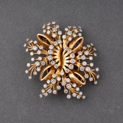 8 Carats Diamonds French Vintage Brooch