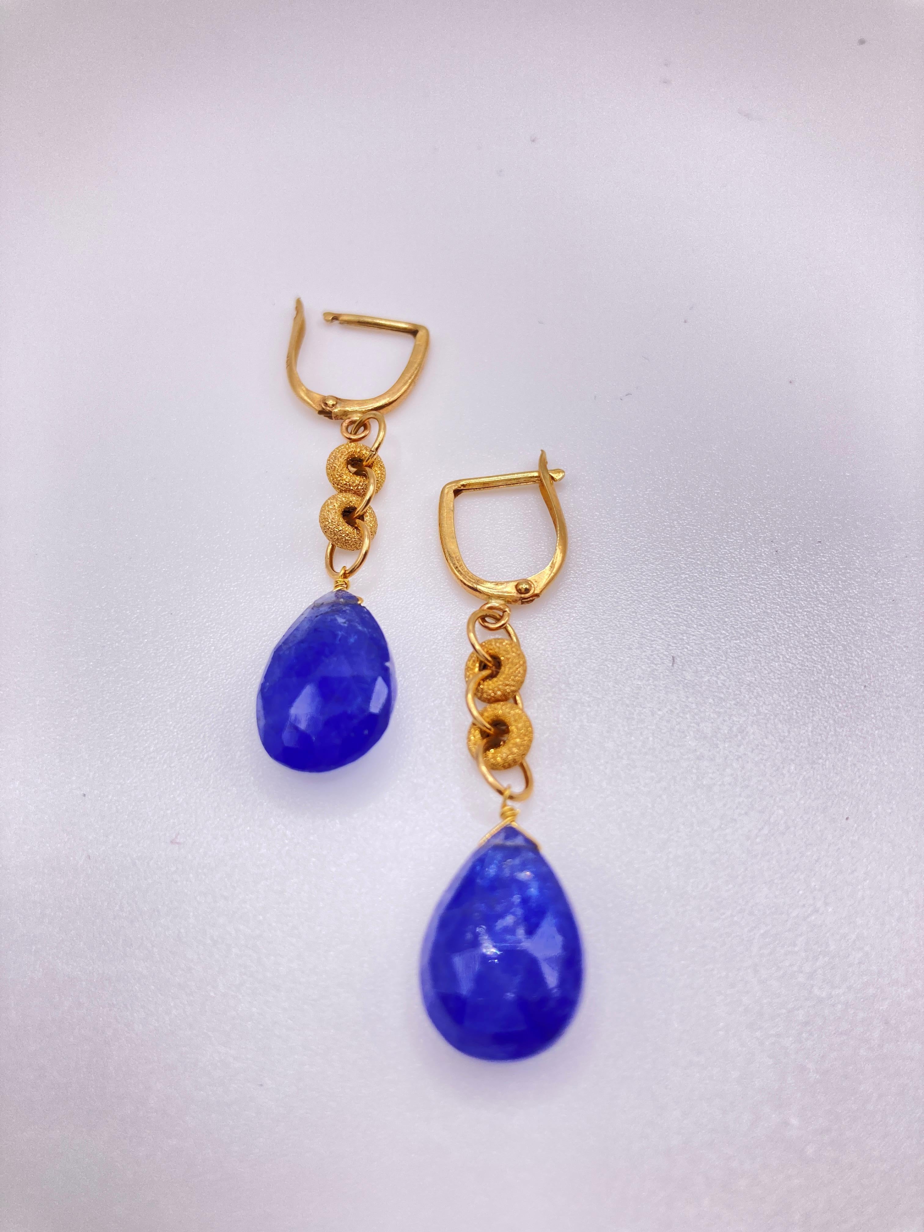 Baroque Revival 8 Carats Tanzanite Briolette Earrings