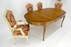 8 Carved Dining Chairs Walnut Table 3x18" Leaves Overall 132" Long Dining Set