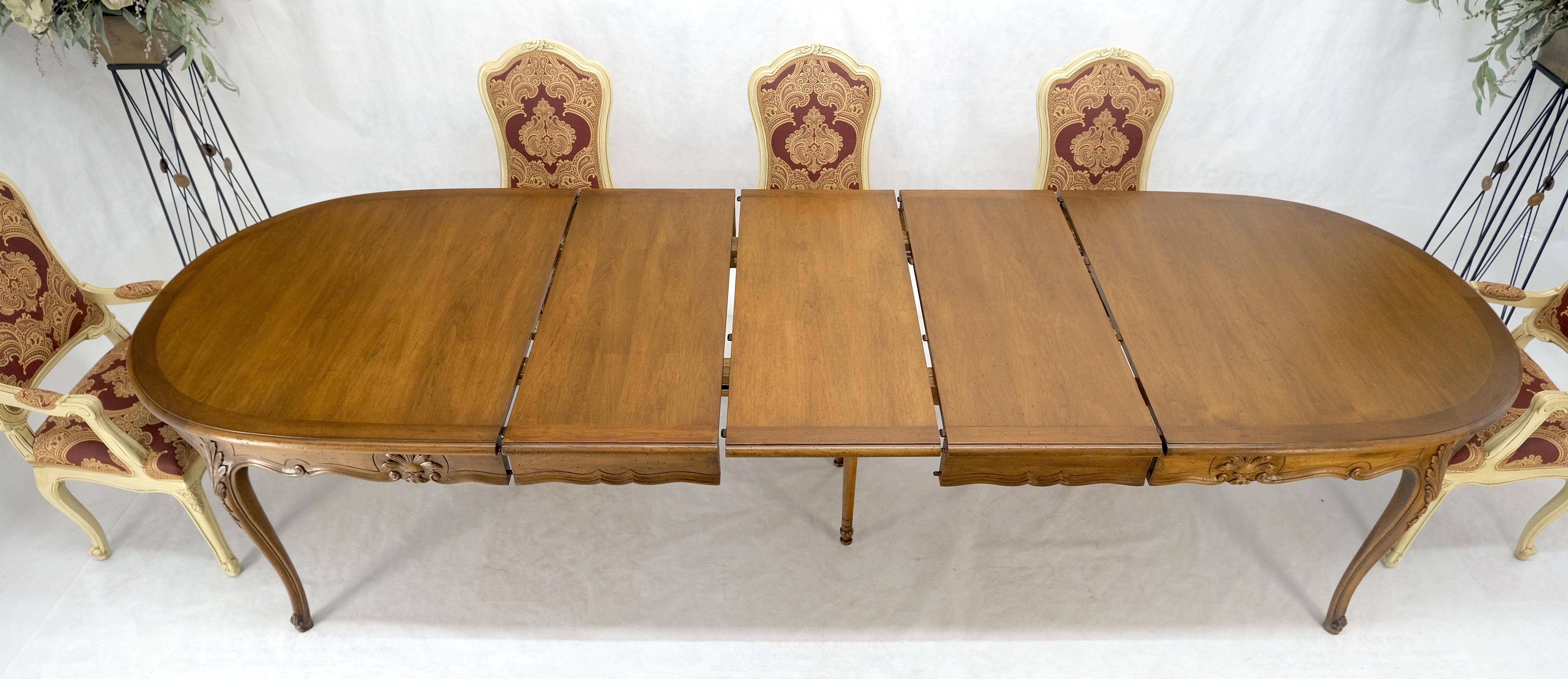 Laqué 8 chaises de salle à manger sculptées Table en noyer 3x18