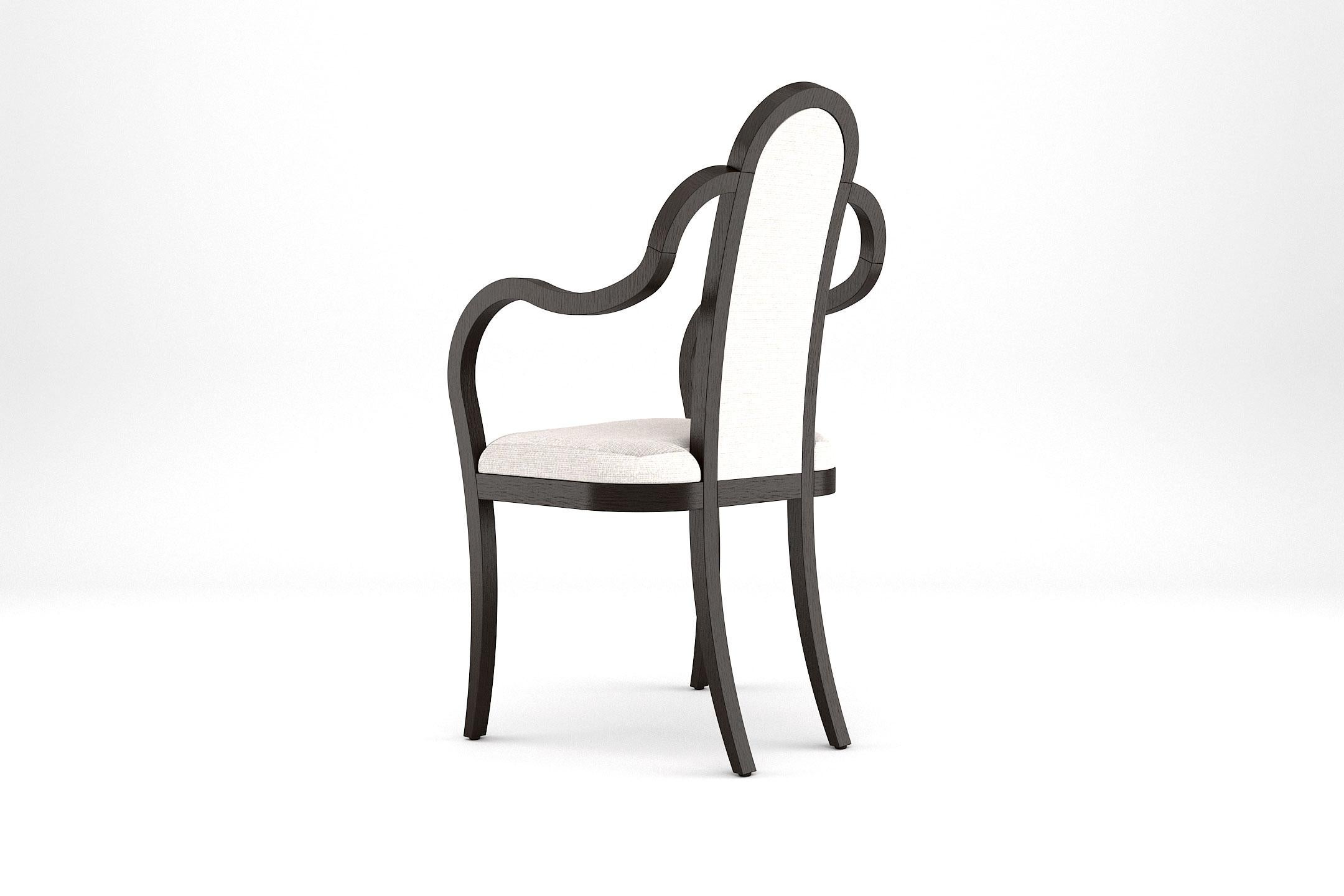 European 8 Catherine Dining Chairs - Handcrafted Modern Victorian Chairs in Stained Wood For Sale