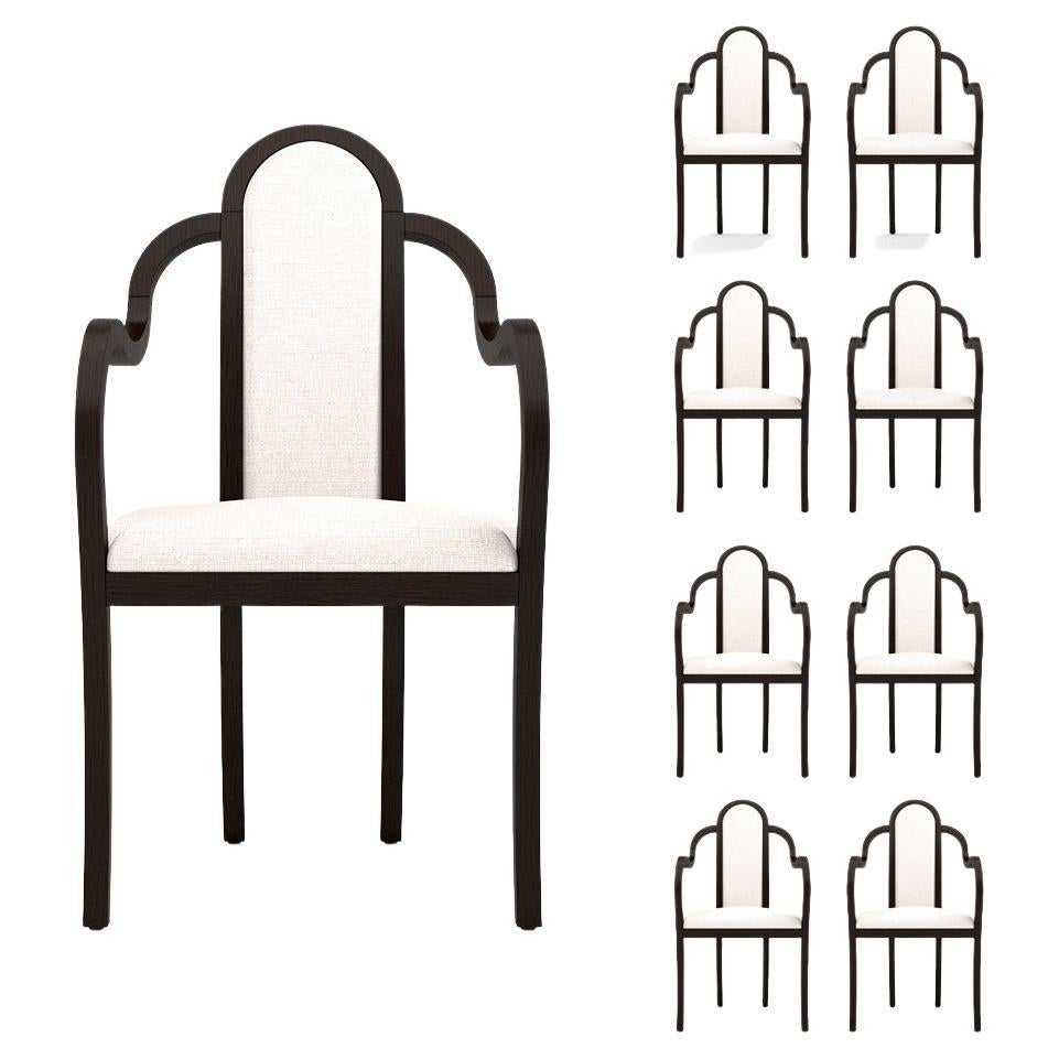 8 Catherine Dining Chairs - Handcrafted Modern Victorian Chairs in Stained Wood
