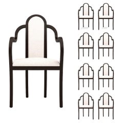 8 Catherine Dining Chairs - Handcrafted Modern Victorian Chairs in Stained Wood