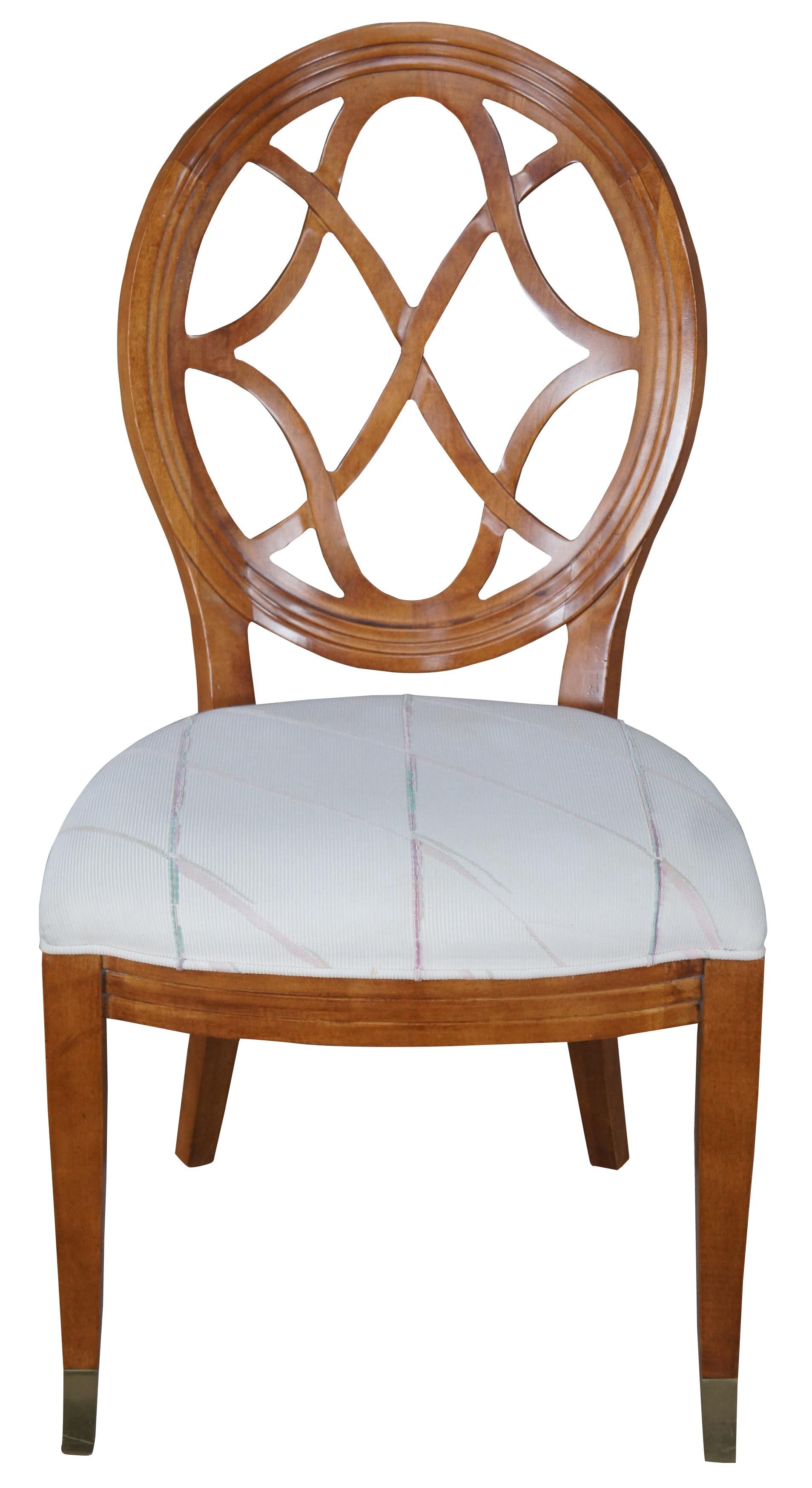 8 Century Furniture Maple Pierced Back Dining Side Chairs Transitional 341-511 In Good Condition In Dayton, OH