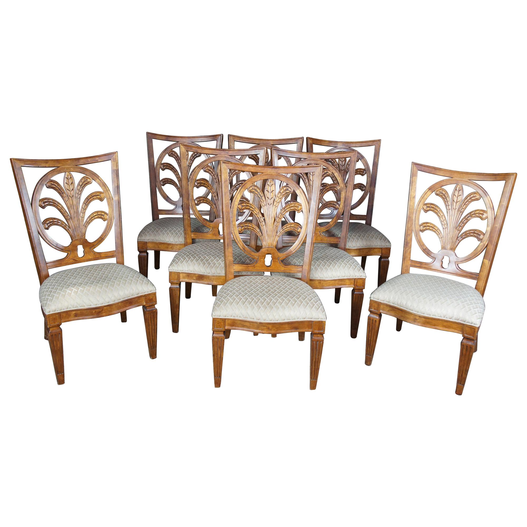 8 Century Furniture Mitsford Carved Side Dining Chairs