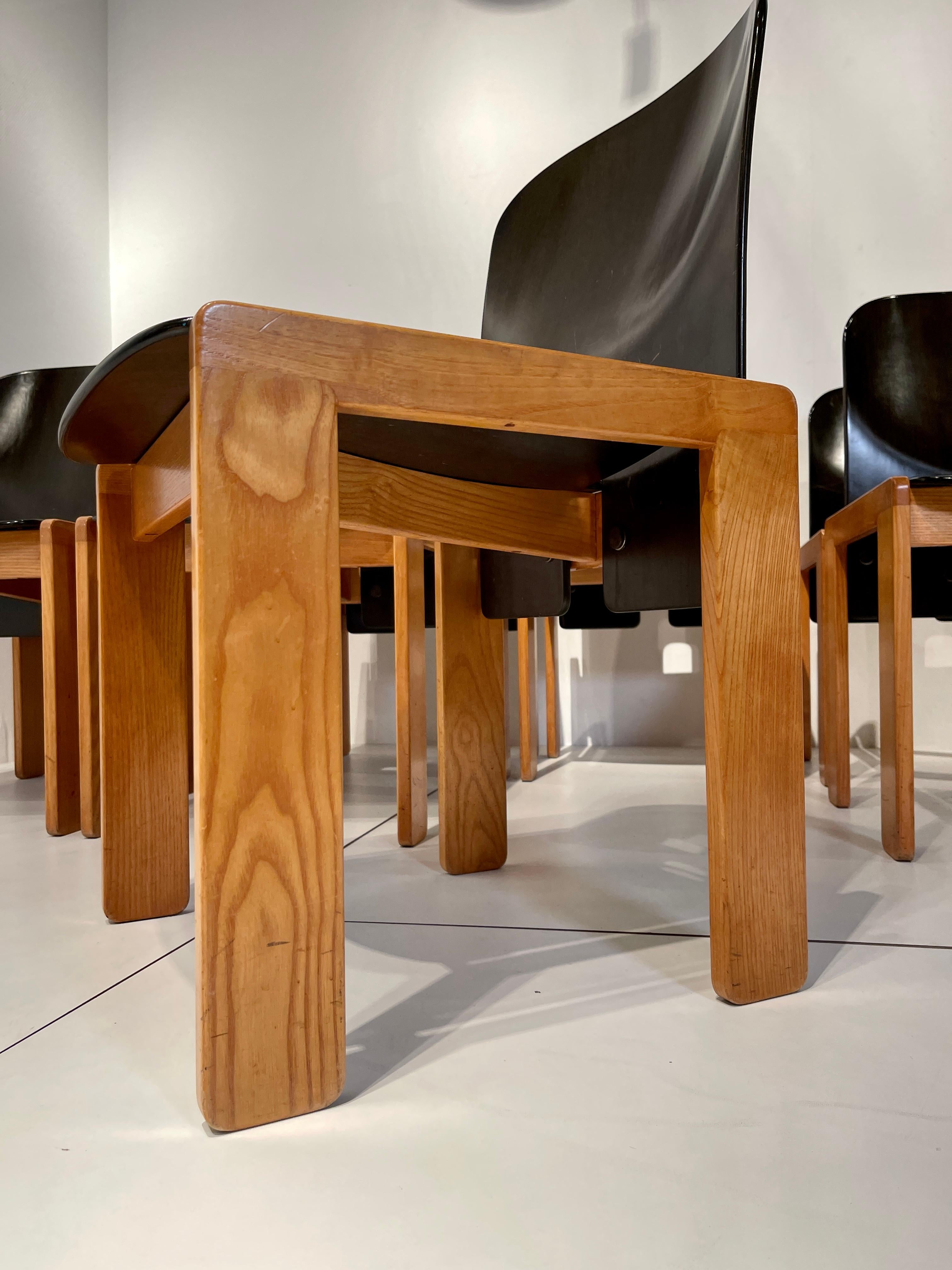 8 Chairs and Dining Table by Afra and Tobia Scarpa Model 121 for Cassina 4