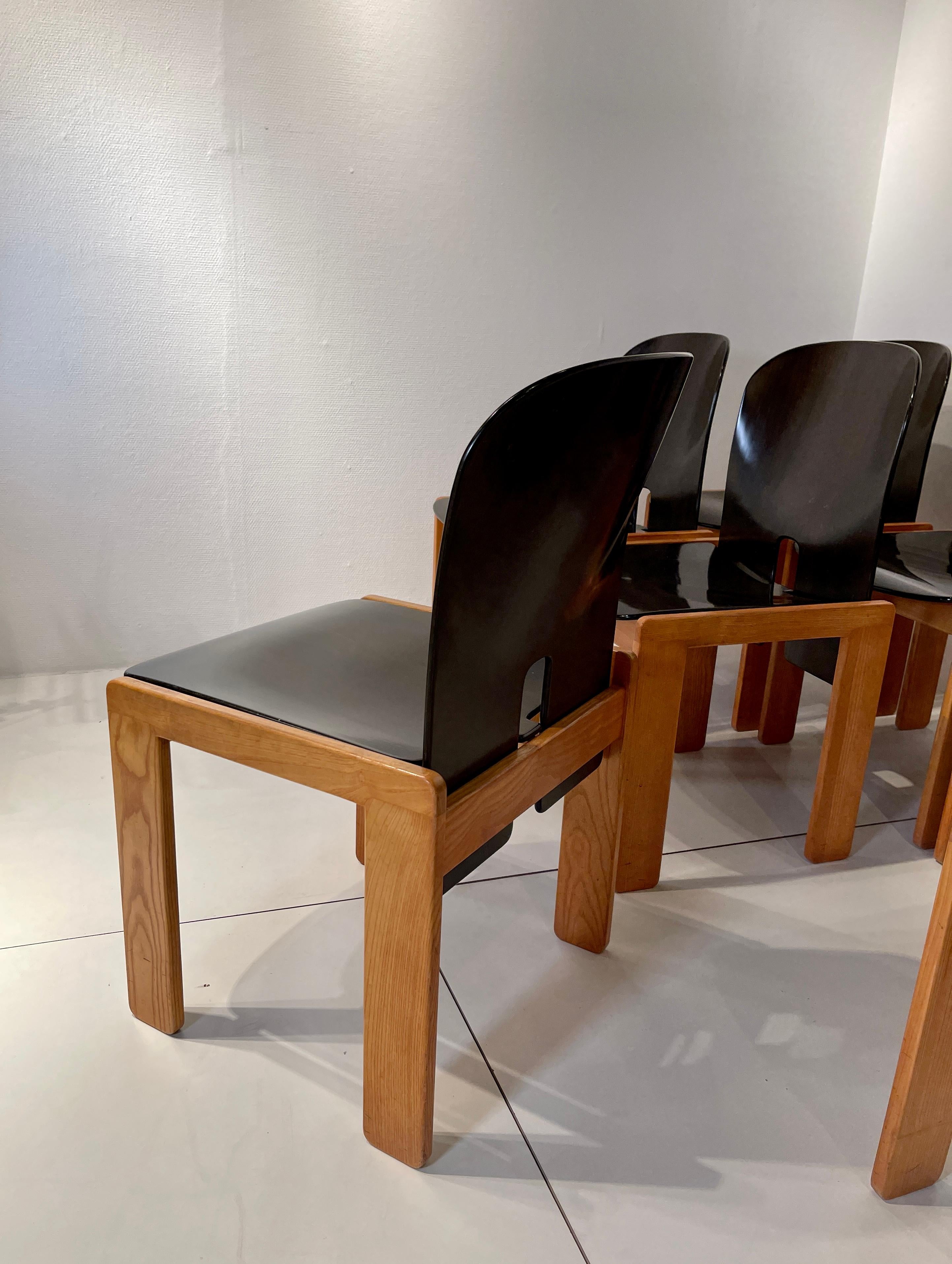 8 Chairs and Dining Table by Afra and Tobia Scarpa Model 121 for Cassina 2