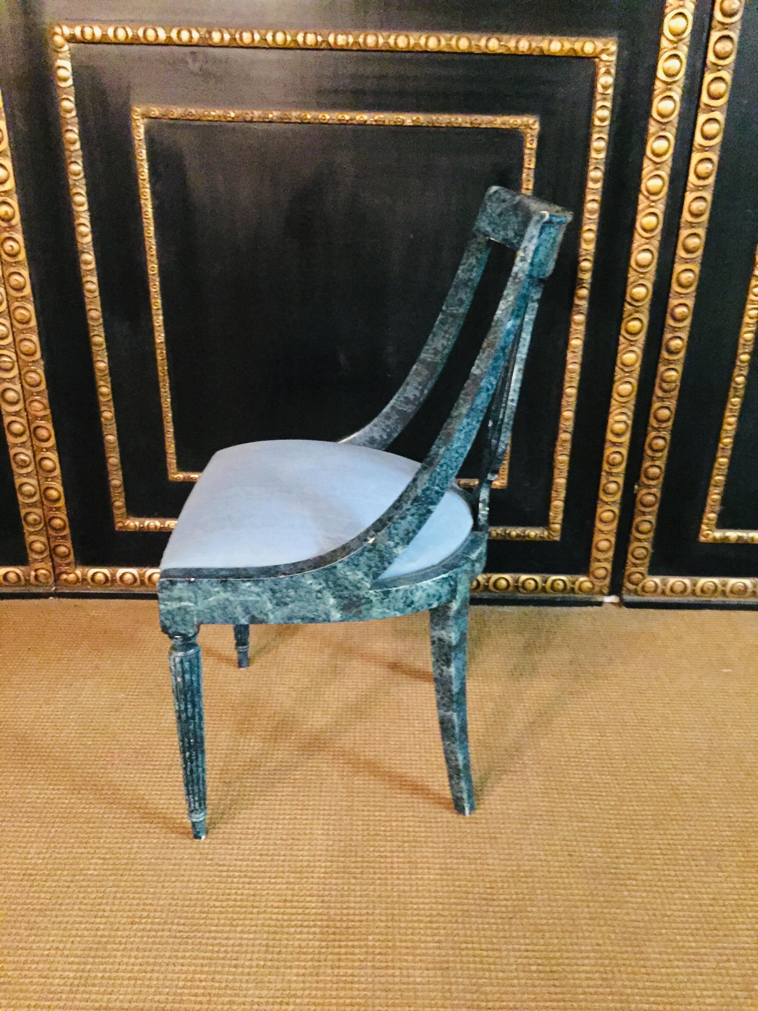 8 Chairs in the Modern Empire Style Turquoise Marbled 5