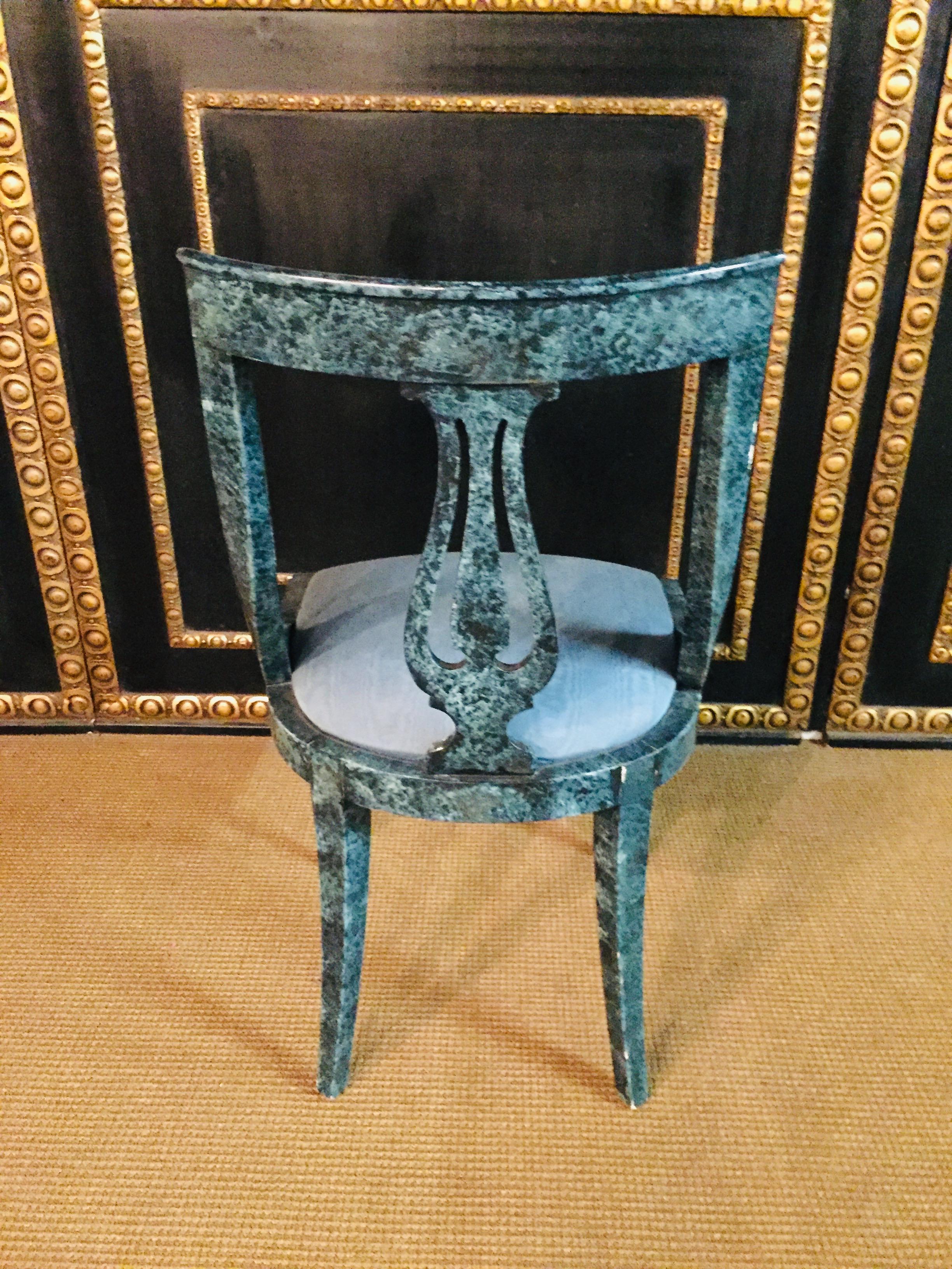8 Chairs in the Modern Empire Style Turquoise Marbled 6