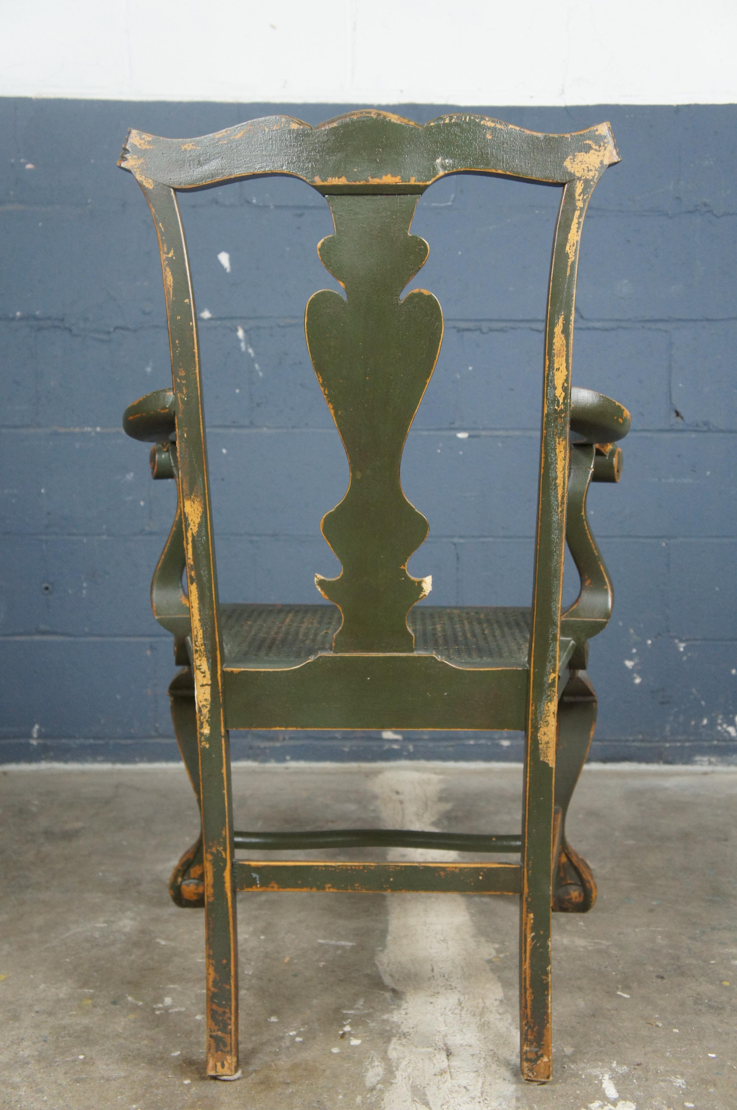 8 Chapman and Garcia Chippendale Scalloped Dining Chairs Painted by David T Smith at 1stDibs