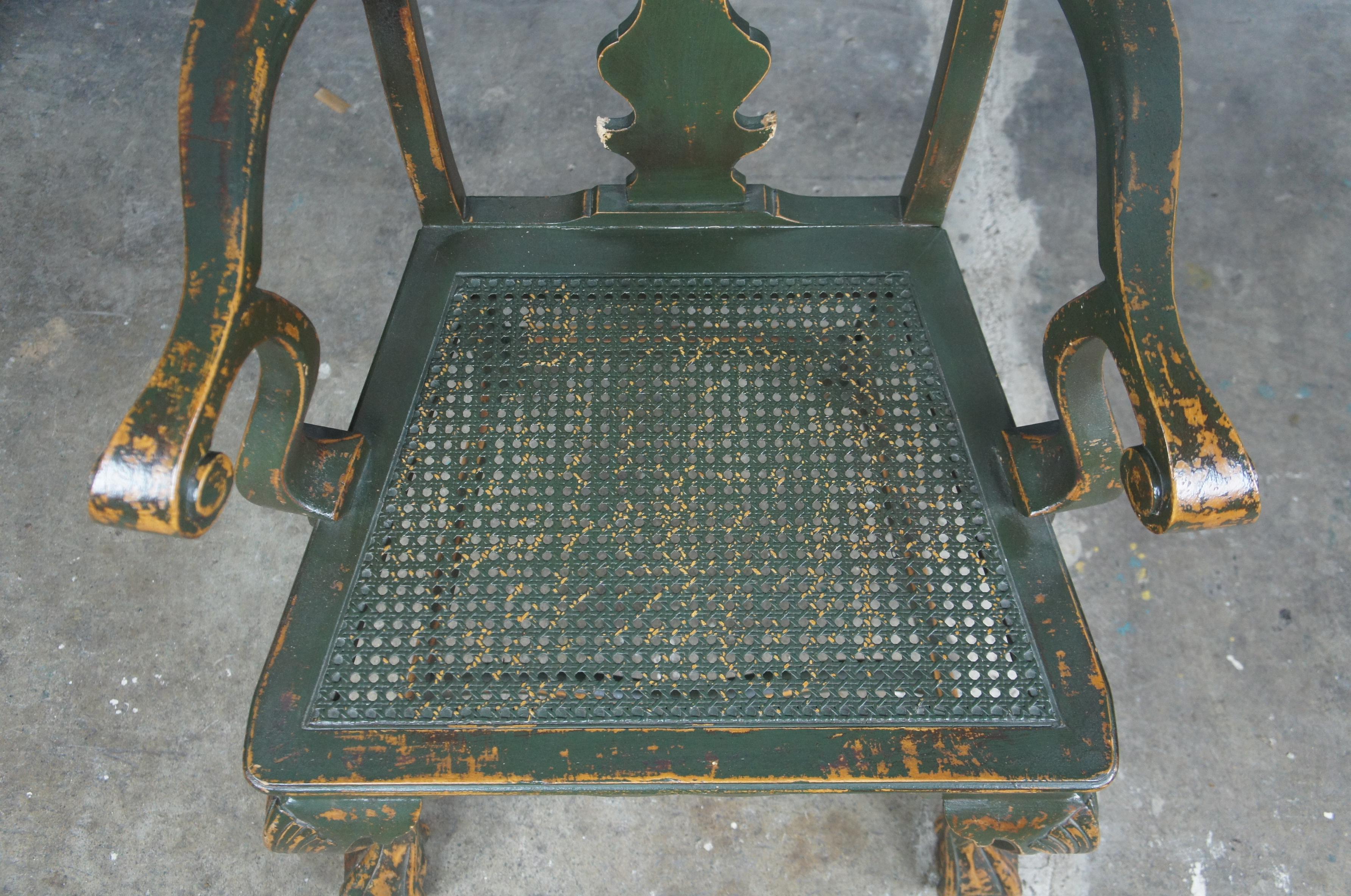 8 Chapman and Garcia Chippendale Scalloped Dining Chairs Painted by David T Smith at 1stDibs