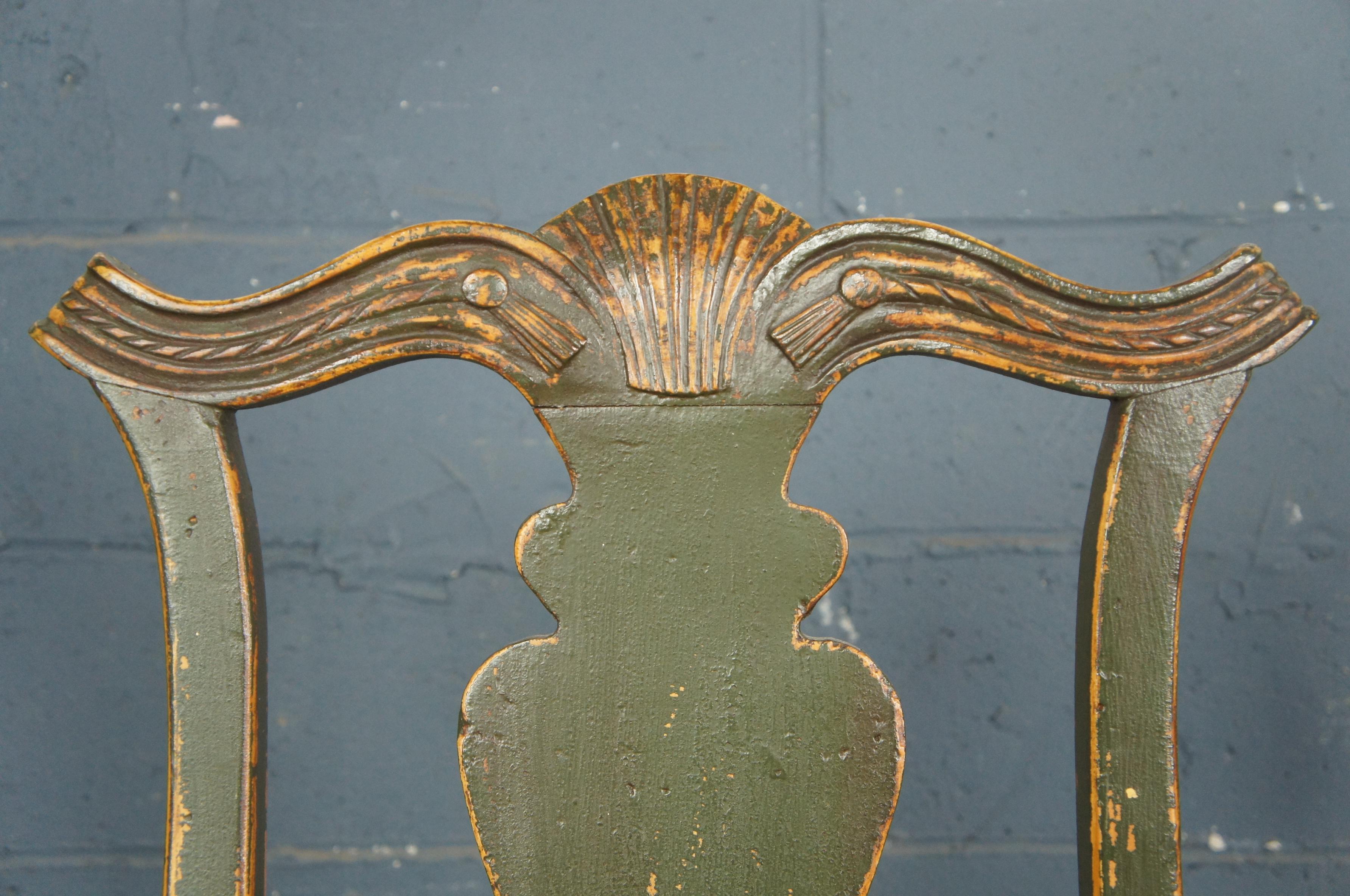 8 Chapman and Garcia Chippendale Scalloped Dining Chairs Painted by David T Smith at 1stDibs