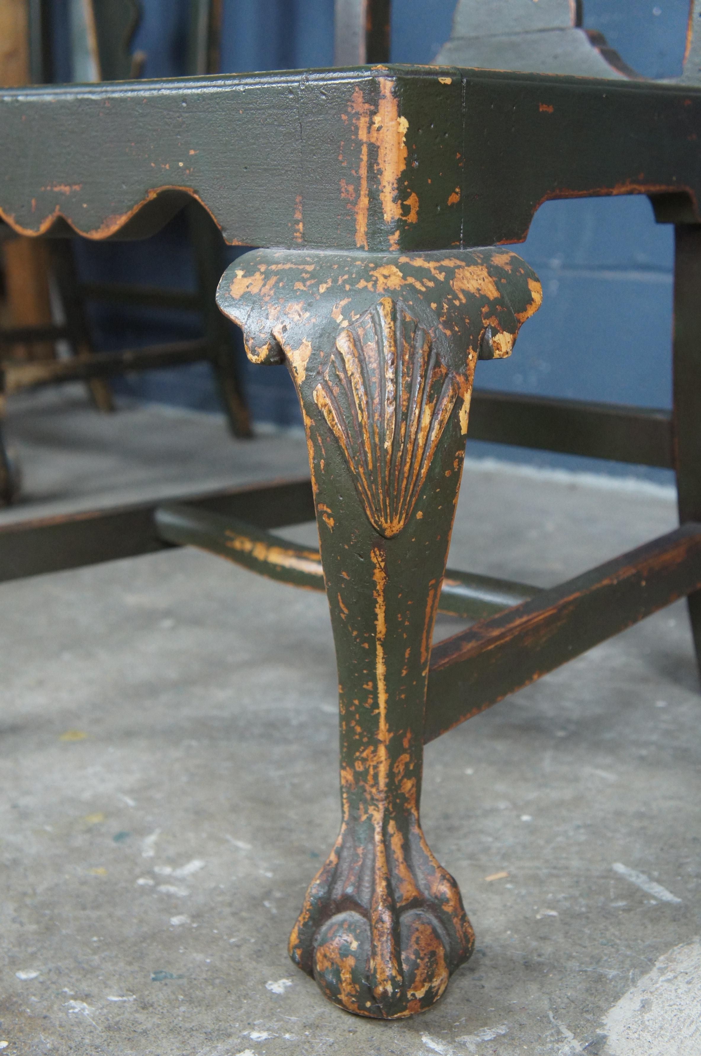 8 Chapman and Garcia Chippendale Scalloped Dining Chairs Painted by David T Smith at 1stDibs