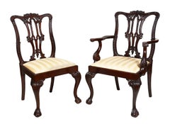 8 Chippendale style dining chairs, 19th Century