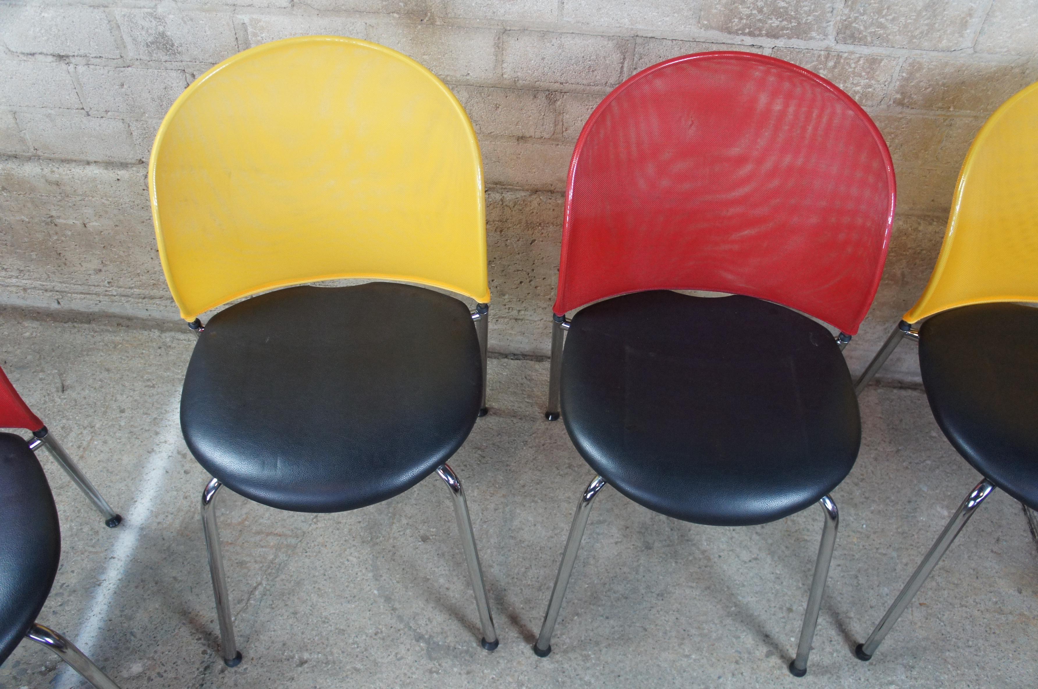 8 Christoph Hindermann Postmodern Orta Stacking Dining Office Chairs Dietiker In Good Condition In Dayton, OH