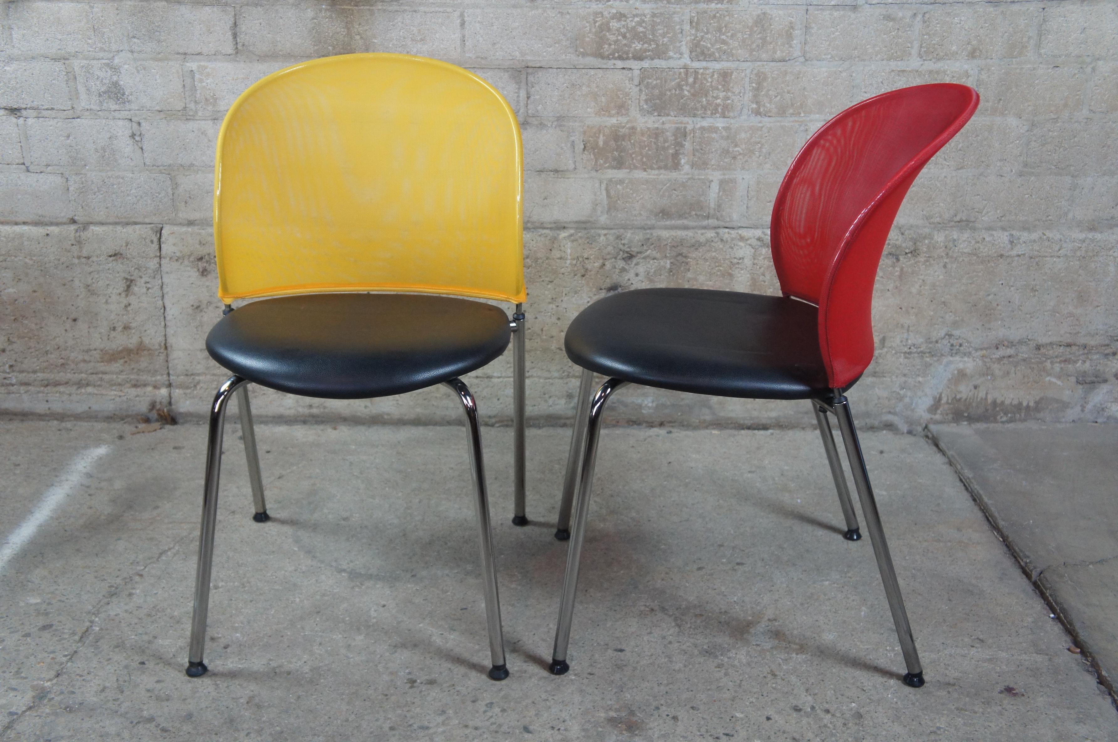 Late 20th Century 8 Christoph Hindermann Postmodern Orta Stacking Dining Office Chairs Dietiker