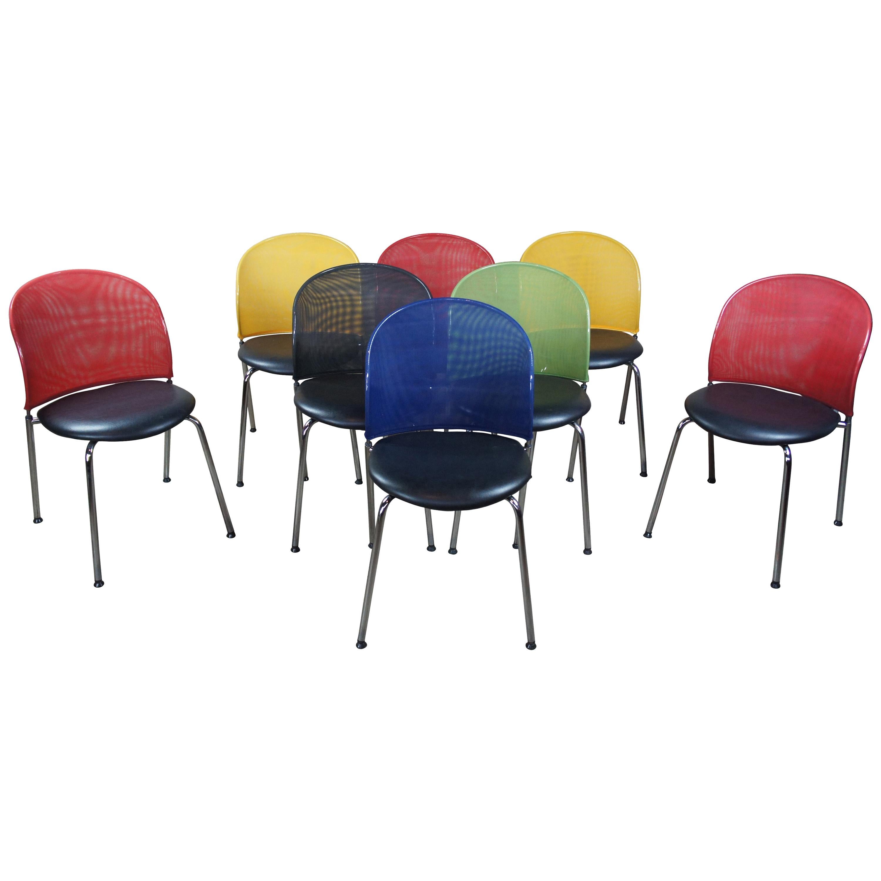 8 Christoph Hindermann Postmodern Orta Stacking Dining Office Chairs Dietiker