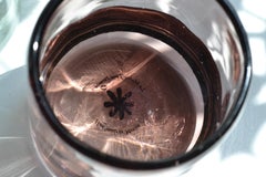 8 Cocktail PINK Tumblers, Handblown Organic Irregular Shape 100% Recycled Glass