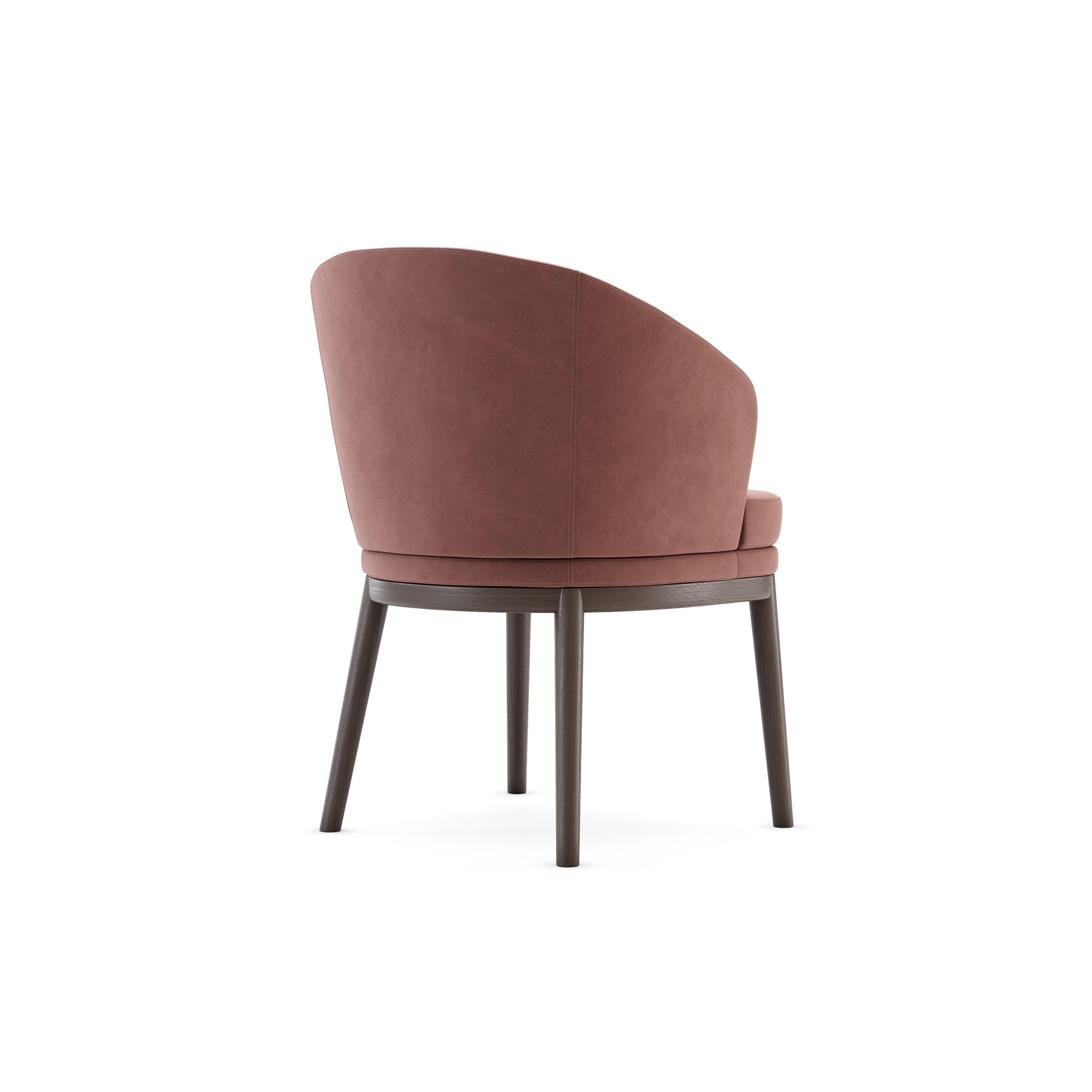 8 Contemporary Dining Chairs Offered in Rose Velvet In New Condition In New York, NY