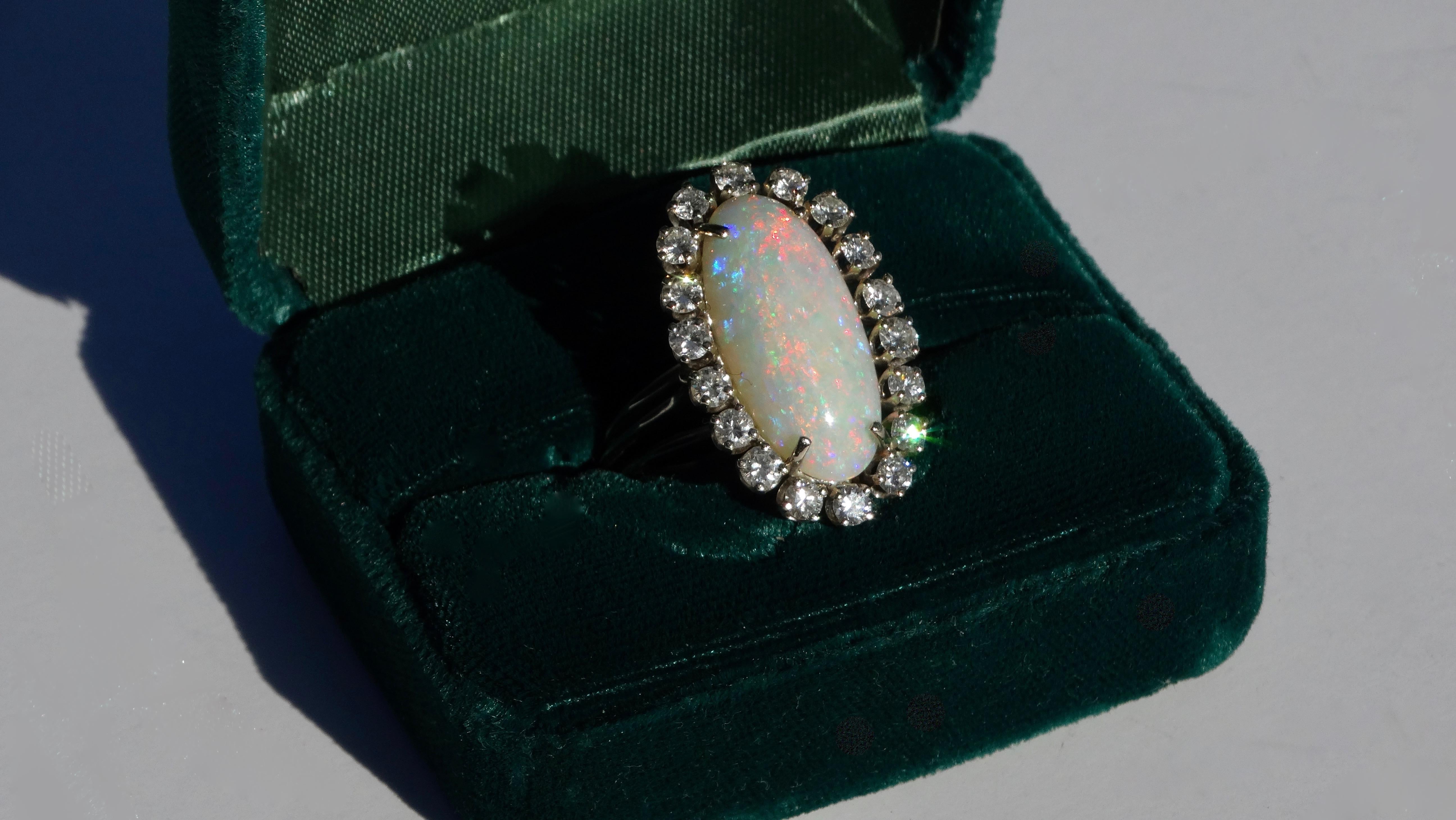 Women's or Men's Australian Fire Opal Cocktail Ring 