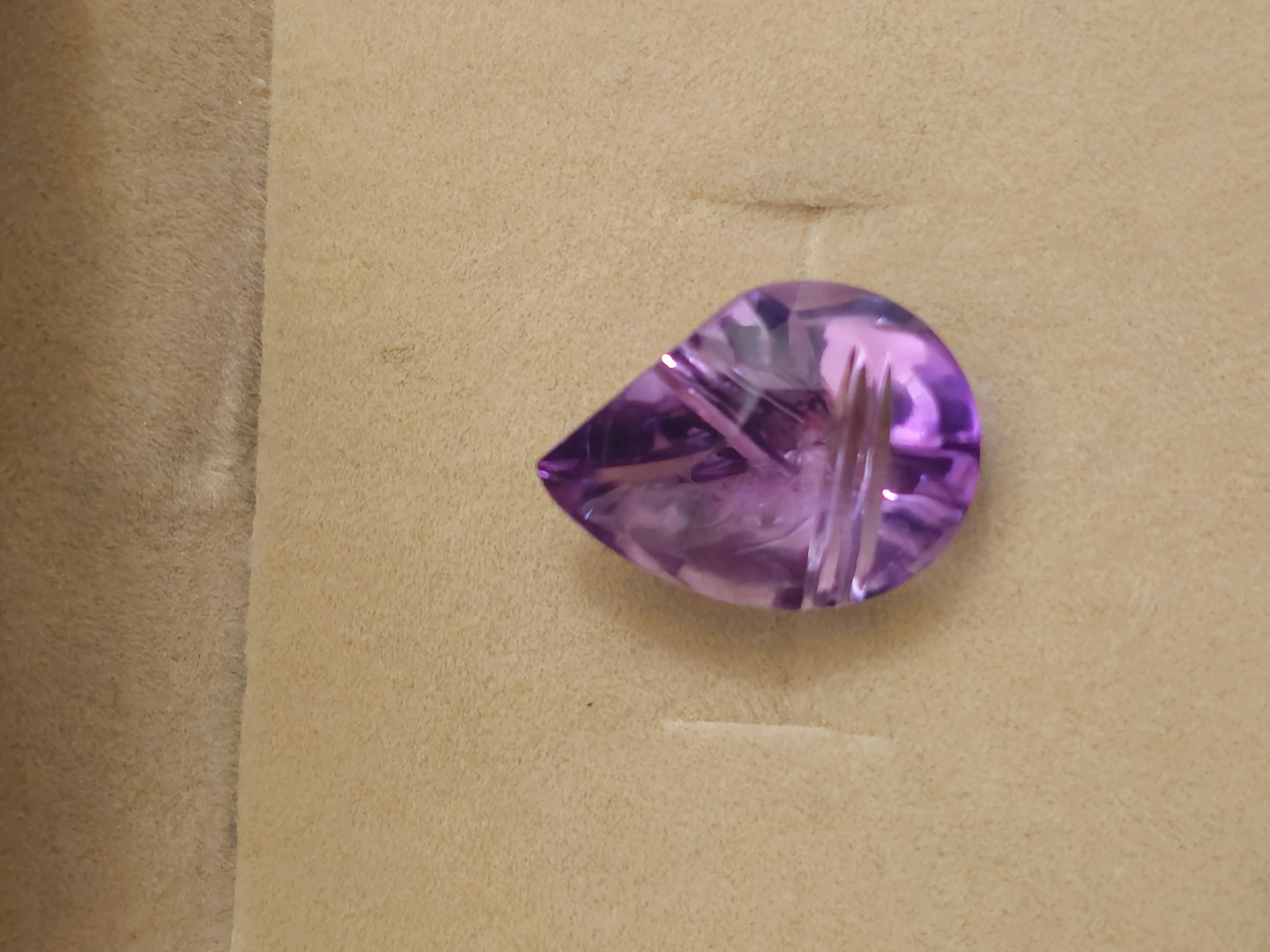 Women's or Men's 8 ct. Brazil Natural  Amethyst Kite Fantasy Cut 16X13 Fancy For Sale