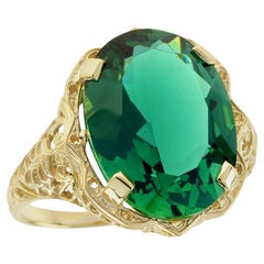 8 Ct. Bague cocktail filigrane de style vintage en or massif 9K