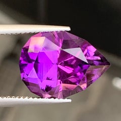 8 Cts Teardrop Shape Deep Purple Color Amethyst Gemstone for Ring Jewellery 16mm