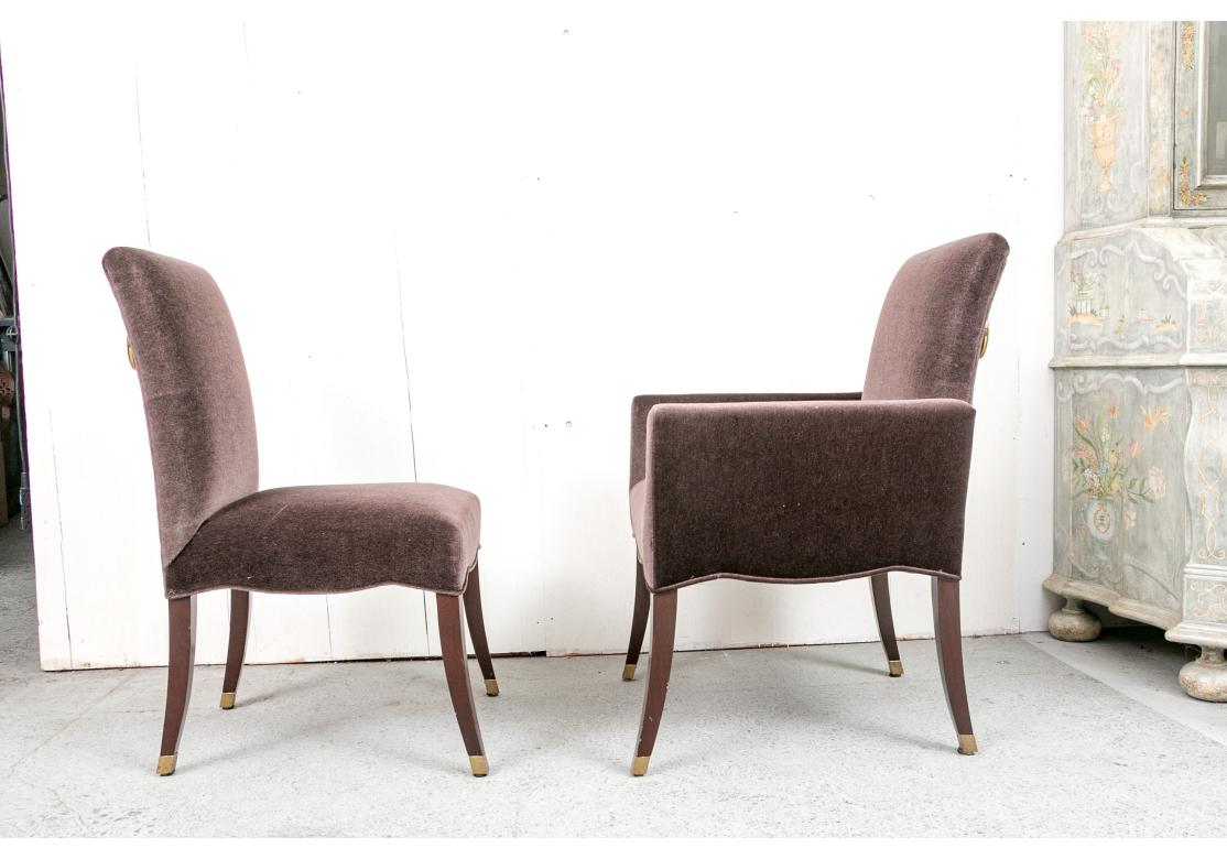 8 sedie da pranzo imbottite in mohair personalizzate alla maniera di Olivier Gagnere In condizioni discrete in vendita a Bridgeport, CT