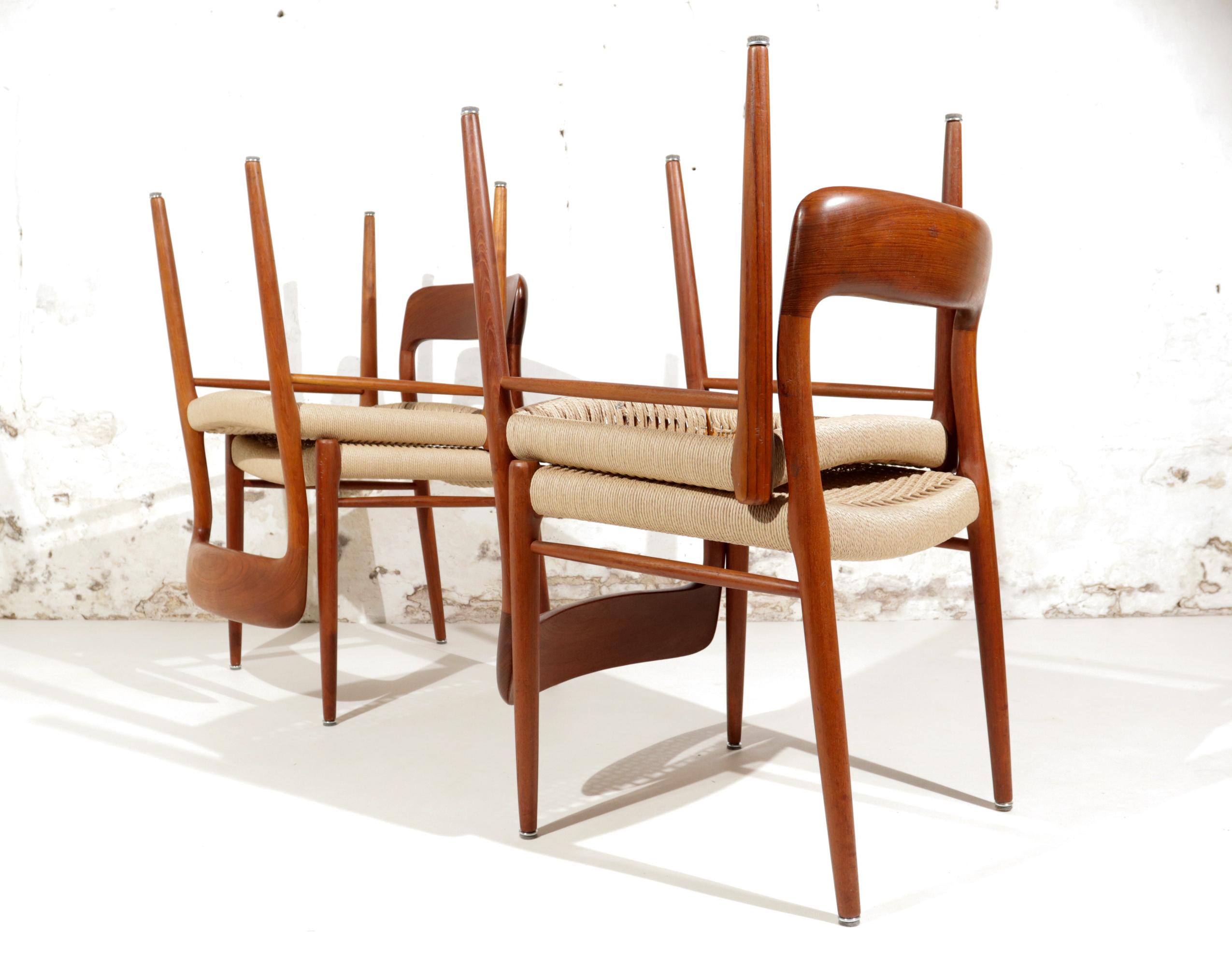 2 sets of 4 Danish Design Niels Otto Moller Model 75 Dining Chairs JL Molller 1