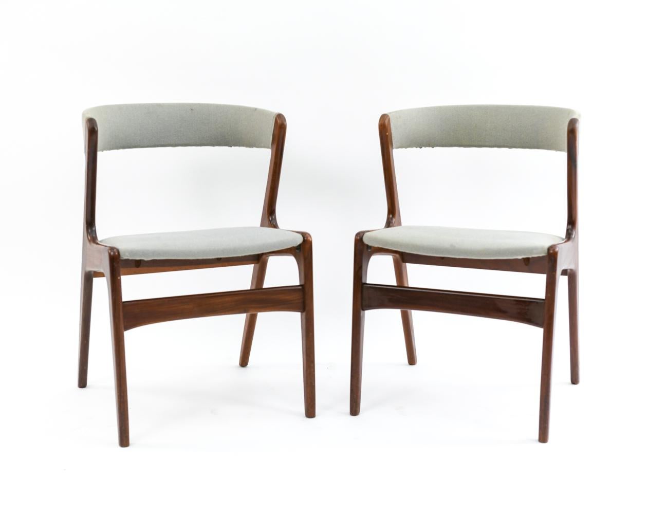 '8' Danish Midcentury Dining Chairs by Kai Kristiansen In Fair Condition In Norwalk, CT