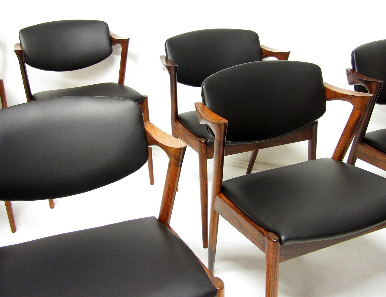 8 Danish Model 42 Dining / Conference Chairs in Rio Rosewood by Kai Kristiansen 7