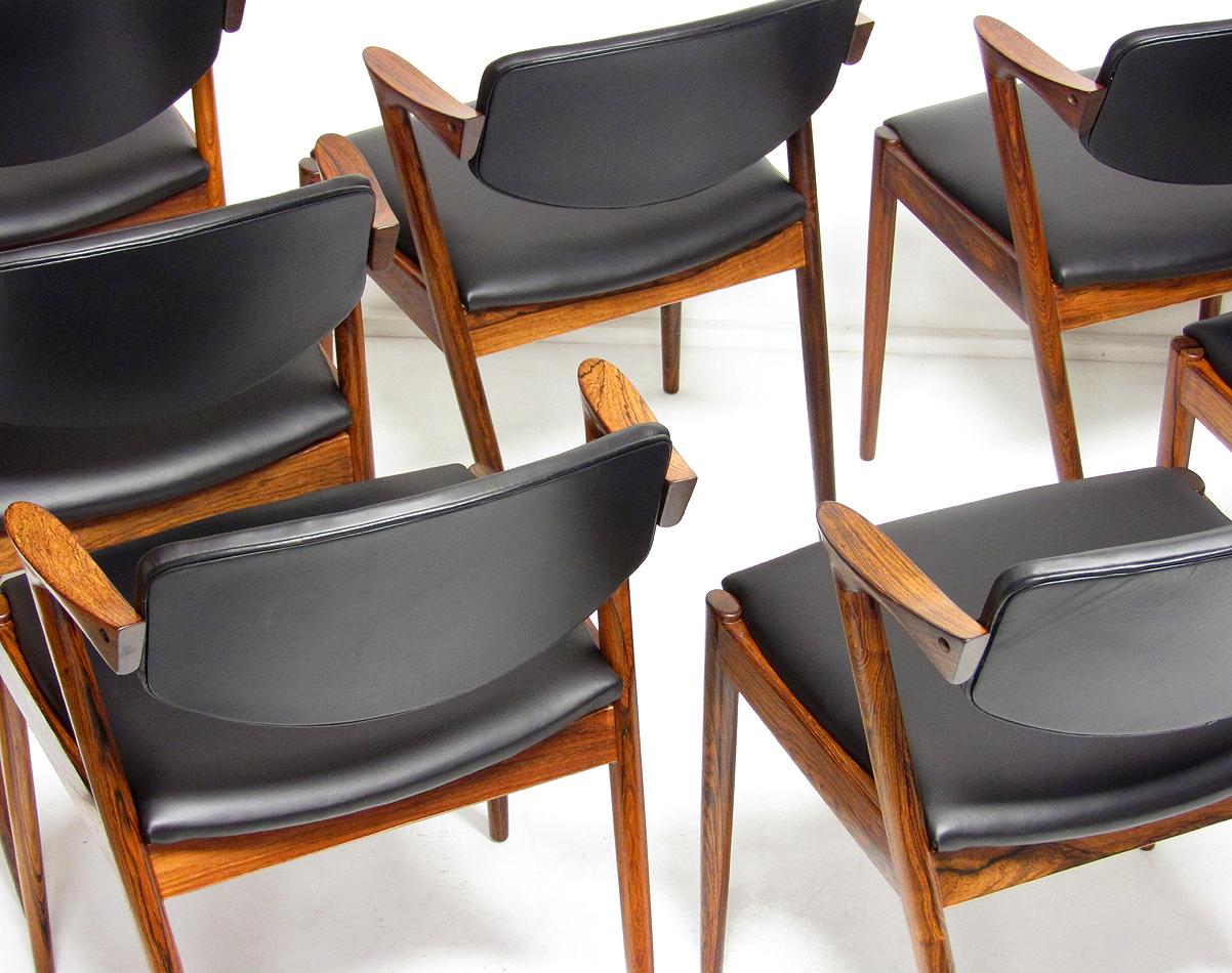 8 Danish Model 42 Dining / Conference Chairs in Rio Rosewood by Kai Kristiansen 9